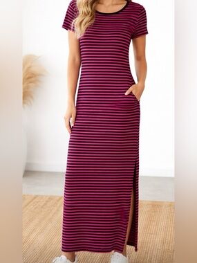 Michael Kors Striped Maxi Dress